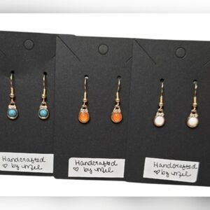 Handcrafted Earrings, Bow With Pearl, Pink Santa, Petite #earrings